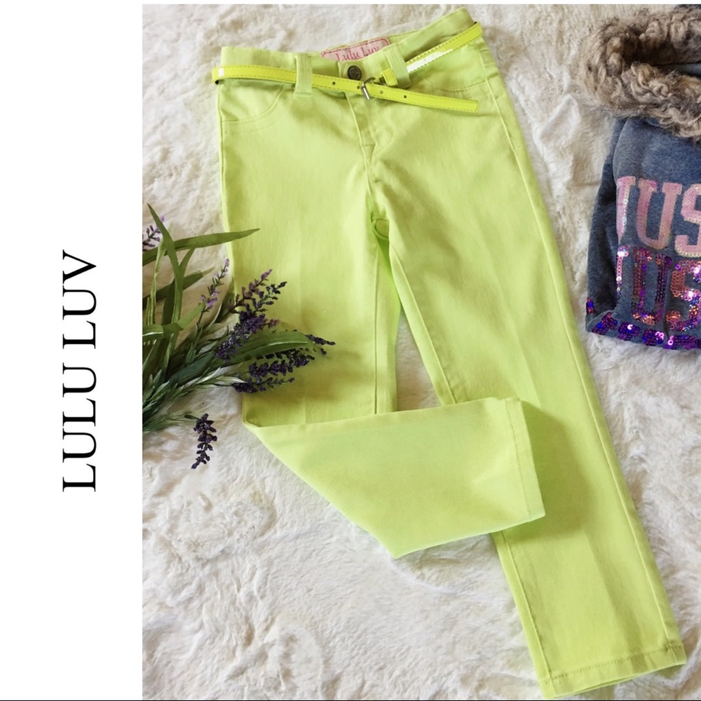 Lulu luv Girl’s Lime Green Stretch Denim Jeans